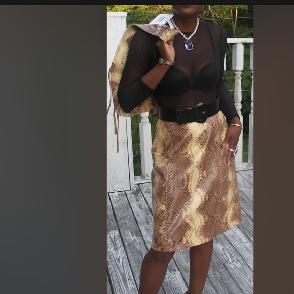 New COUTURE CHRISTIAN DIOR Farmed Snakeskin VEST COAT Jacket & SKIRT 38 US 6 - Picture 7 of 12